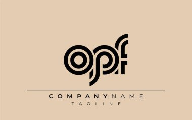 OPF Yaratıcı Eşsiz Modern Harf Logosu Tasarımı. Benzersiz bir harf dizaynına sahip stilize logo, soyut minimalist estetik ve modern cazibe sunar.