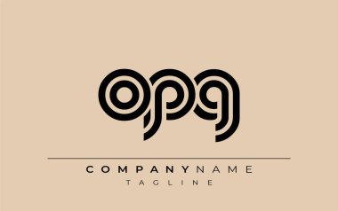 OPG Yaratıcı Eşsiz Modern Harf Logosu Tasarımı. Benzersiz bir harf dizaynına sahip stilize logo, soyut minimalist estetik ve modern cazibe sunar.