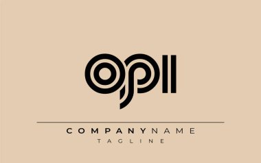 OPI Yaratıcı Eşsiz Modern Harf Logosu Tasarımı. Benzersiz bir harf dizaynına sahip stilize logo, soyut minimalist estetik ve modern cazibe sunar.