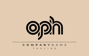 OPH Yaratıcı Eşsiz Modern Harf Logosu Tasarımı. Benzersiz bir harf dizaynına sahip stilize logo, soyut minimalist estetik ve modern cazibe sunar.