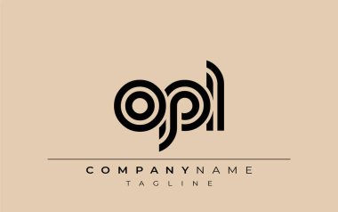 OPL Yaratıcı Eşsiz Modern Harf Logosu Tasarımı. Benzersiz bir harf dizaynına sahip stilize logo, soyut minimalist estetik ve modern cazibe sunar.