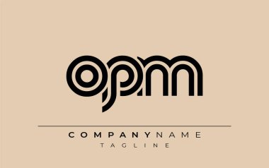 OPM Yaratıcı Eşsiz Modern Harf Logosu Tasarımı. Benzersiz bir harf dizaynına sahip stilize logo, soyut minimalist estetik ve modern cazibe sunar.