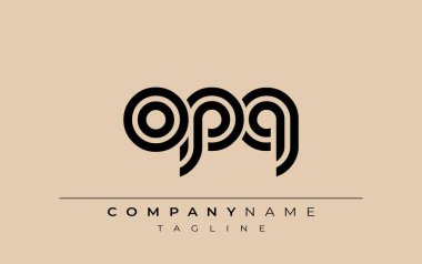 OPQ Yaratıcı Eşsiz Modern Harf Logosu Tasarımı. Benzersiz bir harf dizaynına sahip stilize logo, soyut minimalist estetik ve modern cazibe sunar.