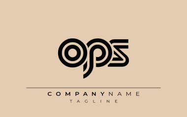 OPS Yaratıcı Eşsiz Modern Harf Logosu Tasarımı. Benzersiz bir harf dizaynına sahip stilize logo, soyut minimalist estetik ve modern cazibe sunar.