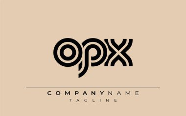 OPX Yaratıcı Eşsiz Modern Harf Logosu Tasarımı. Benzersiz bir harf dizaynına sahip stilize logo, soyut minimalist estetik ve modern cazibe sunar.