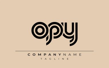 OPY Yaratıcı Eşsiz Modern Harf Logosu Tasarımı. Benzersiz bir harf dizaynına sahip stilize logo, soyut minimalist estetik ve modern cazibe sunar.
