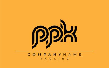 PPK Yaratıcı Eşsiz Modern Harf Logosu Tasarımı. Benzersiz bir harf dizaynına sahip stilize logo, soyut minimalist estetik ve modern cazibe sunar.