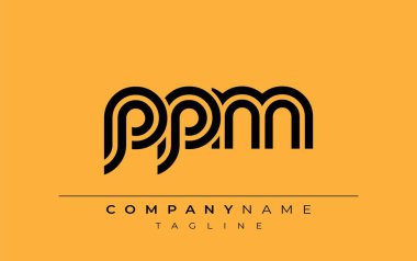 PPM Yaratıcı Eşsiz Modern Harf Logosu Tasarımı. Benzersiz bir harf dizaynına sahip stilize logo, soyut minimalist estetik ve modern cazibe sunar.