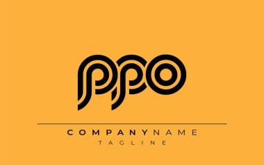 PPO Yaratıcı Eşsiz Modern Harf Logosu Tasarımı. Benzersiz bir harf dizaynına sahip stilize logo, soyut minimalist estetik ve modern cazibe sunar.