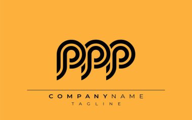 PPP Yaratıcı Eşsiz Modern Harf Logosu Tasarımı. Benzersiz bir harf dizaynına sahip stilize logo, soyut minimalist estetik ve modern cazibe sunar.