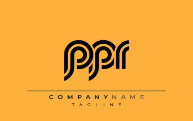 PPR Yaratıcı Eşsiz Modern Harf Logosu Tasarımı. Benzersiz bir harf dizaynına sahip stilize logo, soyut minimalist estetik ve modern cazibe sunar.