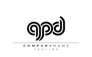 QPD Yaratıcı Eşsiz Modern Harf Logosu Tasarımı. Benzersiz bir harf dizaynına sahip stilize logo, soyut minimalist estetik ve modern cazibe sunar.