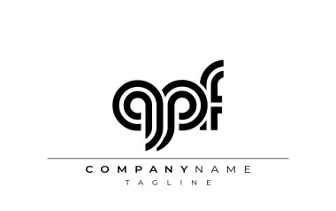 QPF Yaratıcı Eşsiz Modern Harf Logosu Tasarımı. Benzersiz bir harf dizaynına sahip stilize logo, soyut minimalist estetik ve modern cazibe sunar.