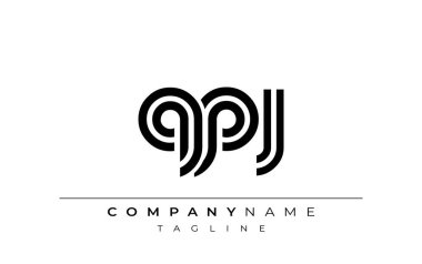 QPJ Yaratıcı Eşsiz Modern Harf Logosu Tasarımı. Benzersiz bir harf dizaynına sahip stilize logo, soyut minimalist estetik ve modern cazibe sunar.