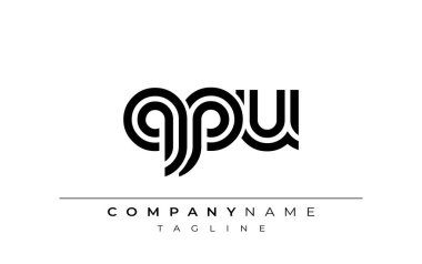 QPU Yaratıcı Eşsiz Modern Harf Logosu Tasarımı. Benzersiz bir harf dizaynına sahip stilize logo, soyut minimalist estetik ve modern cazibe sunar.