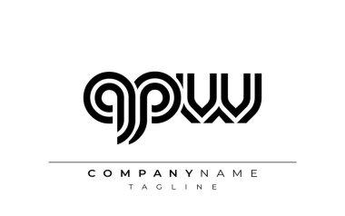 QPW Yaratıcı Eşsiz Modern Harf Logosu Tasarımı. Benzersiz bir harf dizaynına sahip stilize logo, soyut minimalist estetik ve modern cazibe sunar.