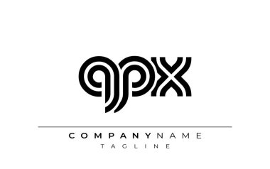 QPX Yaratıcı Eşsiz Modern Harf Logosu Tasarımı. Benzersiz bir harf dizaynına sahip stilize logo, soyut minimalist estetik ve modern cazibe sunar.