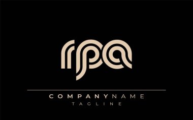 RPA Yaratıcı Eşsiz Modern Harf Logosu Tasarımı. Benzersiz bir harf dizaynına sahip stilize logo, soyut minimalist estetik ve modern cazibe sunar.