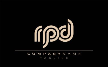 RPD Yaratıcı Eşsiz Modern Harf Logosu Tasarımı. Benzersiz bir harf dizaynına sahip stilize logo, soyut minimalist estetik ve modern cazibe sunar.