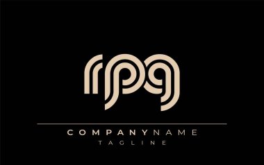 RPG Yaratıcı Eşsiz Modern Harf Logosu Tasarımı. Benzersiz bir harf dizaynına sahip stilize logo, soyut minimalist estetik ve modern cazibe sunar.