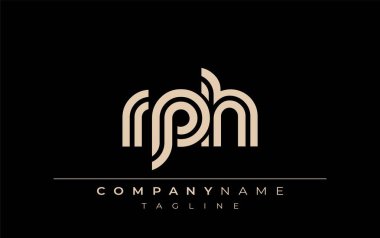 RPH Yaratıcı Eşsiz Modern Harf Logosu Tasarımı. Benzersiz bir harf dizaynına sahip stilize logo, soyut minimalist estetik ve modern cazibe sunar.