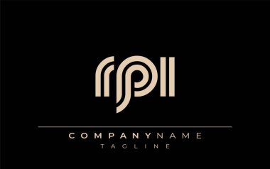RPI Yaratıcı Eşsiz Modern Harf Logosu Tasarımı. Benzersiz bir harf dizaynına sahip stilize logo, soyut minimalist estetik ve modern cazibe sunar.