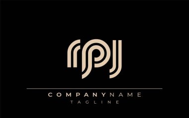 RPJ Yaratıcı Eşsiz Modern Harf Logosu Tasarımı. Benzersiz bir harf dizaynına sahip stilize logo, soyut minimalist estetik ve modern cazibe sunar.