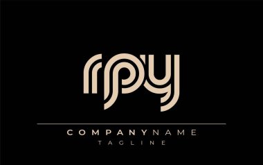 RPY Yaratıcı Eşsiz Modern Harf Logosu Tasarımı. Benzersiz bir harf dizaynına sahip stilize logo, soyut minimalist estetik ve modern cazibe sunar.