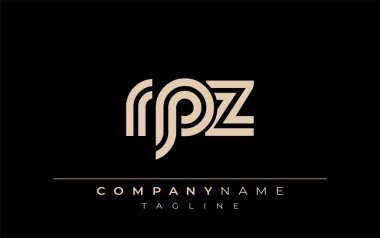 RPZ Yaratıcı Eşsiz Modern Harf Logosu Tasarımı. Benzersiz bir harf dizaynına sahip stilize logo, soyut minimalist estetik ve modern cazibe sunar.