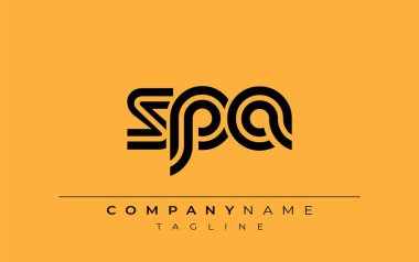 SPA Yaratıcı Eşsiz Modern Harf Logosu Tasarımı. Benzersiz bir harf dizaynına sahip stilize logo, soyut minimalist estetik ve modern cazibe sunar.
