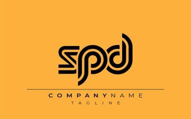 SPD Yaratıcı Eşsiz Modern Harf Logosu Tasarımı. Benzersiz bir harf dizaynına sahip stilize logo, soyut minimalist estetik ve modern cazibe sunar.