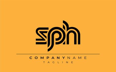 SPH Yaratıcı Eşsiz Modern Harf Logosu Tasarımı. Benzersiz bir harf dizaynına sahip stilize logo, soyut minimalist estetik ve modern cazibe sunar.