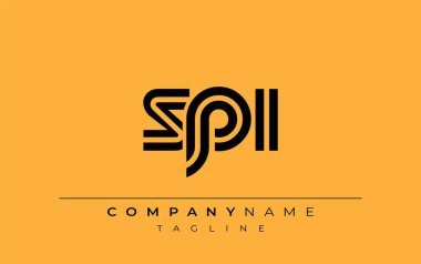 SPI Yaratıcı Eşsiz Modern Harf Logosu Tasarımı. Benzersiz bir harf dizaynına sahip stilize logo, soyut minimalist estetik ve modern cazibe sunar.