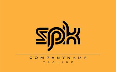 SPK Yaratıcı Eşsiz Modern Harf Logosu Tasarımı. Benzersiz bir harf dizaynına sahip stilize logo, soyut minimalist estetik ve modern cazibe sunar.
