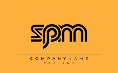 SPM Yaratıcı Eşsiz Modern Harf Logosu Tasarımı. Benzersiz bir harf dizaynına sahip stilize logo, soyut minimalist estetik ve modern cazibe sunar.