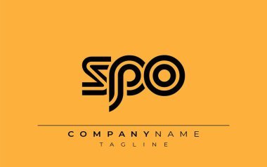 SPO Yaratıcı Eşsiz Modern Harf Logosu Tasarımı. Benzersiz bir harf dizaynına sahip stilize logo, soyut minimalist estetik ve modern cazibe sunar.