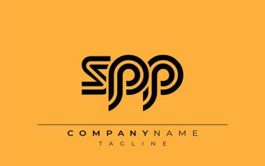 SPP Yaratıcı Eşsiz Modern Harf Logosu Tasarımı. Benzersiz bir harf dizaynına sahip stilize logo, soyut minimalist estetik ve modern cazibe sunar.