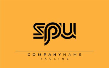 SPU Yaratıcı Eşsiz Modern Harf Logosu Tasarımı. Benzersiz bir harf dizaynına sahip stilize logo, soyut minimalist estetik ve modern cazibe sunar.