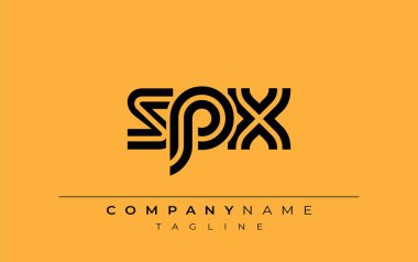 SPX Yaratıcı Eşsiz Modern Harf Logosu Tasarımı. Benzersiz bir harf dizaynına sahip stilize logo, soyut minimalist estetik ve modern cazibe sunar.