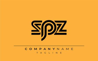 SPZ Yaratıcı Eşsiz Modern Harf Logosu Tasarımı. Benzersiz bir harf dizaynına sahip stilize logo, soyut minimalist estetik ve modern cazibe sunar.