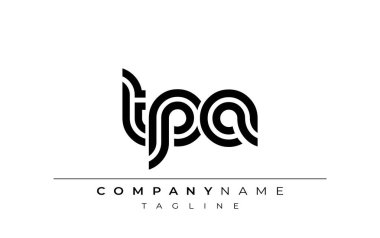 TPA Yaratıcı Eşsiz Modern Harf Logosu Tasarımı. Benzersiz bir harf dizaynına sahip stilize logo, soyut minimalist estetik ve modern cazibe sunar.