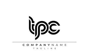 TPC Yaratıcı Eşsiz Modern Harf Logosu Tasarımı. Benzersiz bir harf dizaynına sahip stilize logo, soyut minimalist estetik ve modern cazibe sunar.