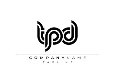TPD Yaratıcı Eşsiz Modern Harf Logosu Tasarımı. Benzersiz bir harf dizaynına sahip stilize logo, soyut minimalist estetik ve modern cazibe sunar.