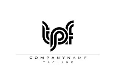 TPF Yaratıcı Eşsiz Modern Harf Logosu Tasarımı. Benzersiz bir harf dizaynına sahip stilize logo, soyut minimalist estetik ve modern cazibe sunar.