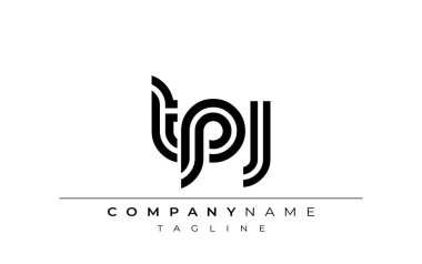 TPJ Yaratıcı Eşsiz Modern Harf Logosu Tasarımı. Benzersiz bir harf dizaynına sahip stilize logo, soyut minimalist estetik ve modern cazibe sunar.