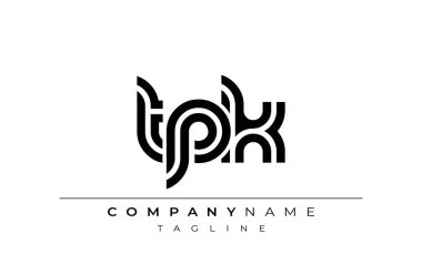 TPK Yaratıcı Eşsiz Modern Harf Logosu Tasarımı. Benzersiz bir harf dizaynına sahip stilize logo, soyut minimalist estetik ve modern cazibe sunar.
