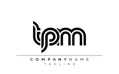 TPM Yaratıcı Eşsiz Modern Harf Logosu Tasarımı. Benzersiz bir harf dizaynına sahip stilize logo, soyut minimalist estetik ve modern cazibe sunar.