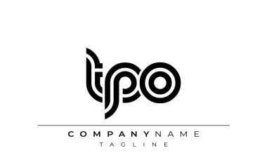 TPO Yaratıcı Eşsiz Modern Harf Logosu Tasarımı. Benzersiz bir harf dizaynına sahip stilize logo, soyut minimalist estetik ve modern cazibe sunar.