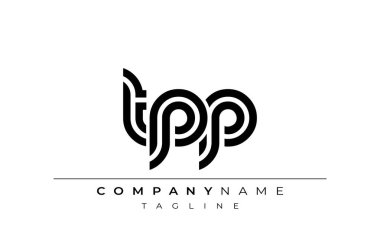 TPP Yaratıcı Eşsiz Modern Harf Logosu Tasarımı. Benzersiz bir harf dizaynına sahip stilize logo, soyut minimalist estetik ve modern cazibe sunar.