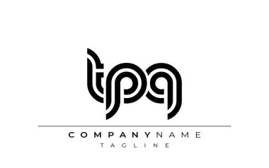 TPQ Yaratıcı Eşsiz Modern Harf Logosu Tasarımı. Benzersiz bir harf dizaynına sahip stilize logo, soyut minimalist estetik ve modern cazibe sunar.